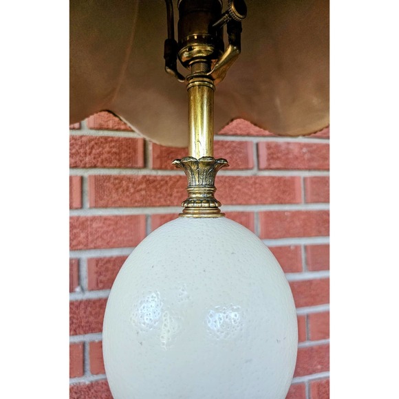 Vintage Hollywood Regency Ostrich Egg Lamp In The Style Of Maison Jansen - Picture 5 of 7